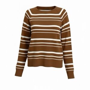 Vintage Women’s Pendleton Brown & White Stripe fine knit Sweater Xlarge Tall